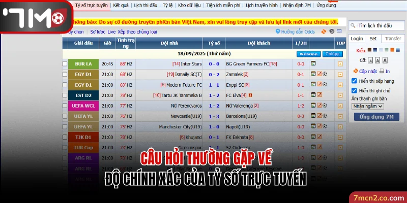 Câu hỏi thường gặp về độ chính xác của tỷ số trực tuyến